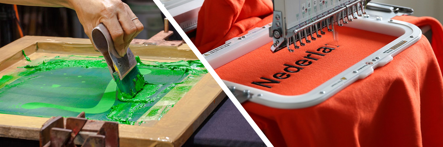 Screen printing vs. Embroidery